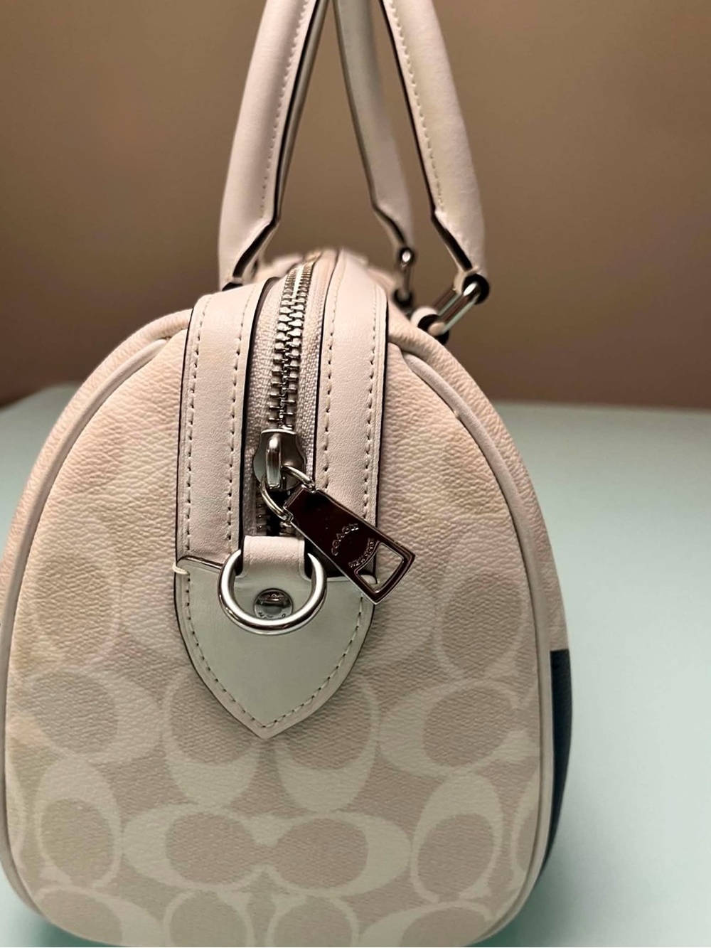 Coach Rowan Satchel Bag Sketch Print Signature Canvas Cream White Blue CAK19 - Picture 5 of 11